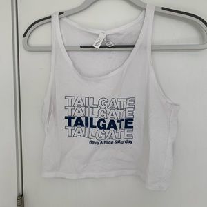 Tailgate have a nice Saturday crop tank top shirt